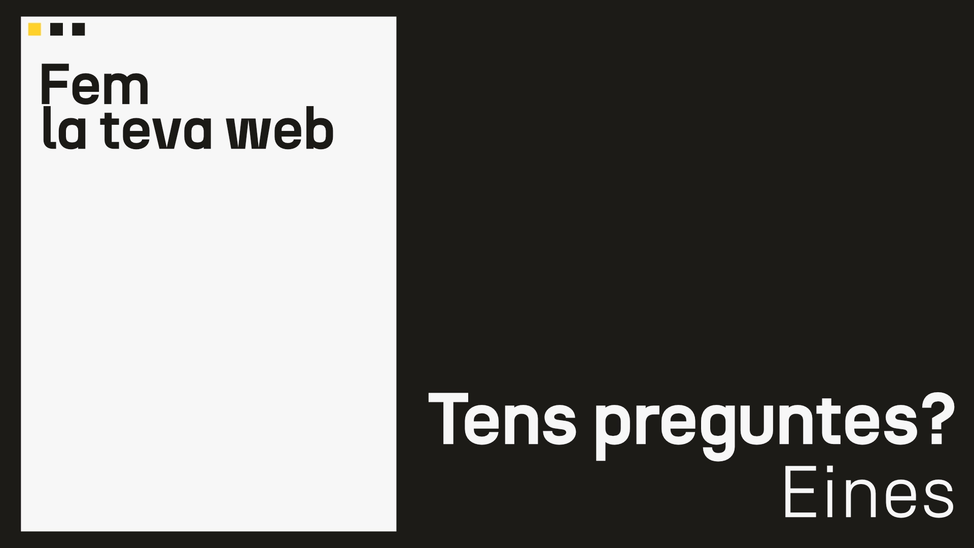 Com plantejar la teva web Qüestionari per fer-ho plegats